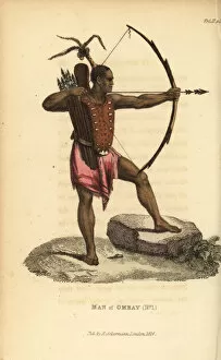 Warrior of Ombai with breastplate, bow, arrows and quiver