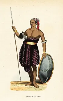 Auguste Wahlen Prints: Warrior of Sawu island, East Nusa Tenggara, Indonesia