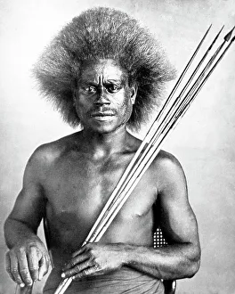 Oceania Prints: A Warrior, Solomon Islands, Victorian period