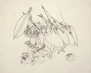 Warriors dancing, 1870