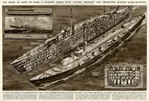 Anti Gallery: Warship with guided missiles by G. H. Davis
