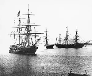 Warships in Honolulu Harbour before 1900