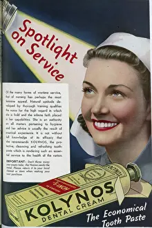 Toiletries Prints: Wartime advert for Kolynos Toothpaste