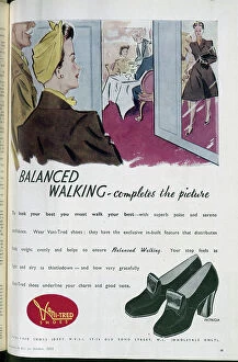 Footwear Collection: Wartime advert for Vani-Tred shoes, designed to ensure superb poise. Date: 1943