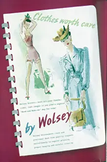 Advertizing Prints: A wartime advert for Wolsey, emphasising the durability of the garments. Date: 1943