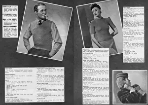 Mittens Prints: Wartime knitting section, Britannia and Eve, 1940