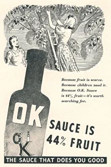 Promoting Prints: Wartime O. K. Sauce Advertisement