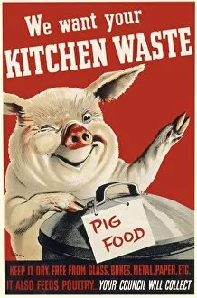 Images Dated 19th January 2009: Wartime pig food poster