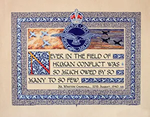 Britain Gallery: Wartime poster of Churchills famous words