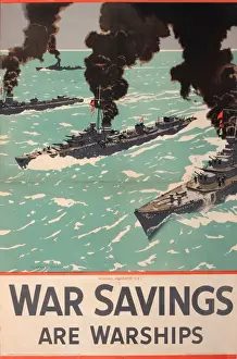 War Ships Prints: Wartime poster, War Savings Are Warships