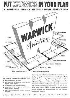 Constructors Prints: Warwick Aviation. Aeronautical Engineers & Constructors