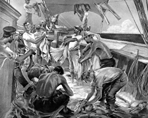 Wash Day on Board a Sailing Ship in the Tropics