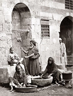 New Images May Collection: Washing clothes, Egypt, circa 1880. Date: circa 1880