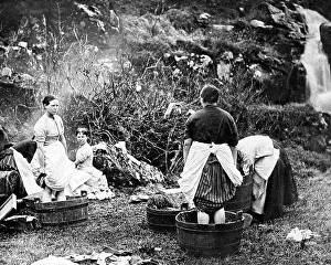 Skye Prints: Washing clothes on the Isle of Skye, Victorian period