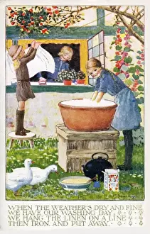 House Work Prints: Washing Day by Millicent Sowerby