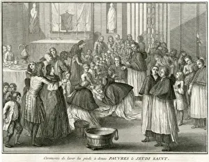 1724 Prints: Washing Feet of Poor