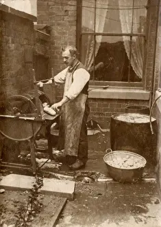Hard Prints: Washing Potatoes - Fish & Chip Shop, Morecambe, Lancashire