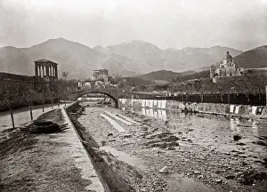 Washing in the river, Loana, Italy, circa 1890