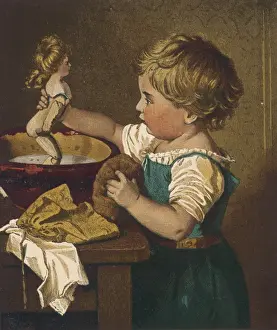 Washes Prints: Washing Sisters Doll
