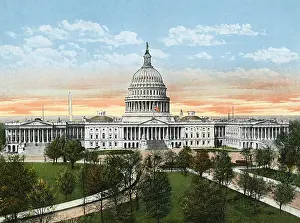 Washington DC, USA - US Capitol Building from the Library