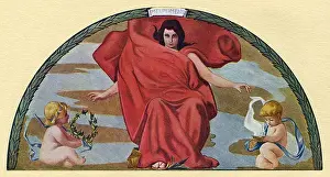 Washington DC, USA - Library of Congress Mural - Melpomeme