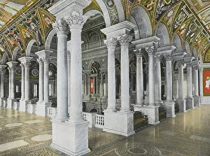 Washington DC, USA - Library of Congress - Stairhall Columns