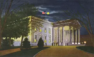 Nightime Prints: Washington DC, USA - The White House at Night