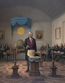 Masons Prints: Washington as a master Mason