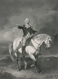 Washington receiving a salute on the field of Trenton