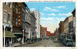 Washington Street, looking east from Square, New Castle, PA