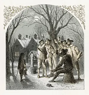 Wassailing Prints: Wassailing Fruit Trees