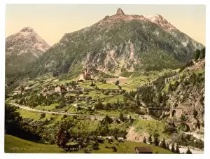 Gotthard Prints: Wassen, the tunnels, St. Gotthard Railway, Switzerland