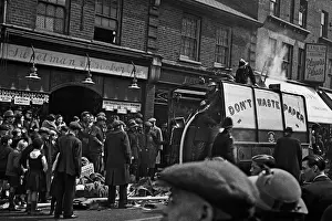 Catches Prints: Waste paper vehicle catches fire, East Ham, London