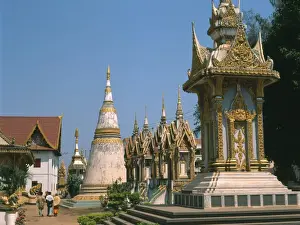 Laos Prints: Wat Luang temple, Pakse, Laos