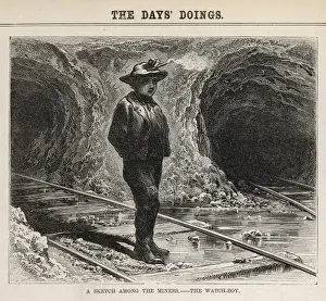 Look Out Prints: Watch boy standing at the entrance to a mine