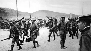 Comrades Prints: Watched by their Japanese comrades: British troops landed to co-operate against Tsing-Tau