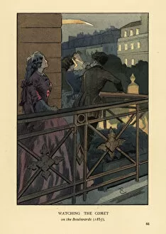 Images Dated 16th July 2019: Watching the comet, Paris, 1857