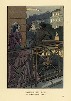 Images Dated 16th July 2019: Watching the comet, Paris, 1857