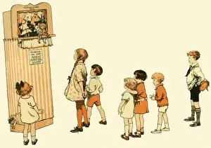 Watching a puppet show