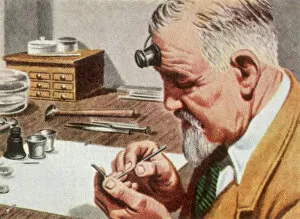 Apparel Gallery: Watchmaker at Work Date: 1950