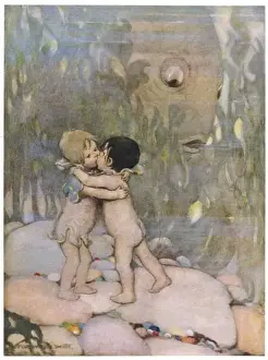 Startled Prints: Water Babies Kissing