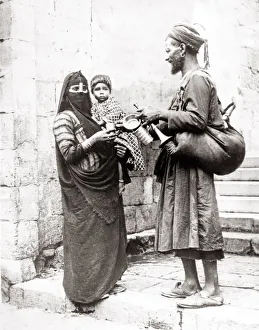 Seller Prints: Water carrier, street vendor, Egypt, c. 1880 s