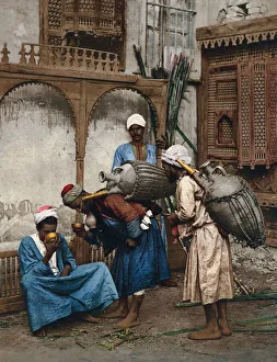 Jars Prints: Water carriers with jars, Cairo, Egypt