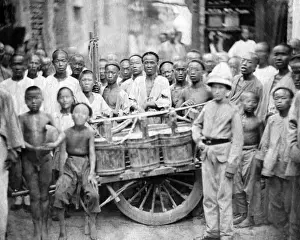 Buckets Prints: Water cart, Tientsin (Tianjin), China