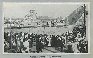 Blackpool Prints: Water Chutes at Blackpool Pleasure Beach - Lancashire
