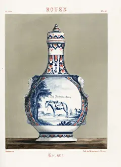 Paquot Prints: Water jug from Rouen, decorated with a vignette