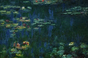 Images Dated 22nd April 2021: The Water Lilies: Green Reflections circa 1915-1926 by Monet