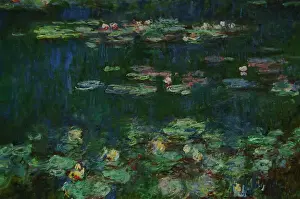 The Water Lilies: Green Reflections circa 1915-1926 by Monet