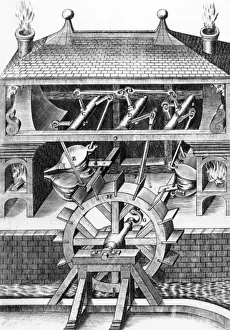 Burning Prints: Water-powered furnace bellows