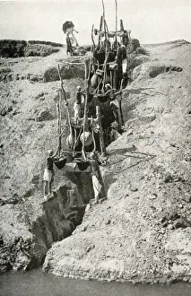 Raising Gallery: Water supply using a shaduf, Egypt